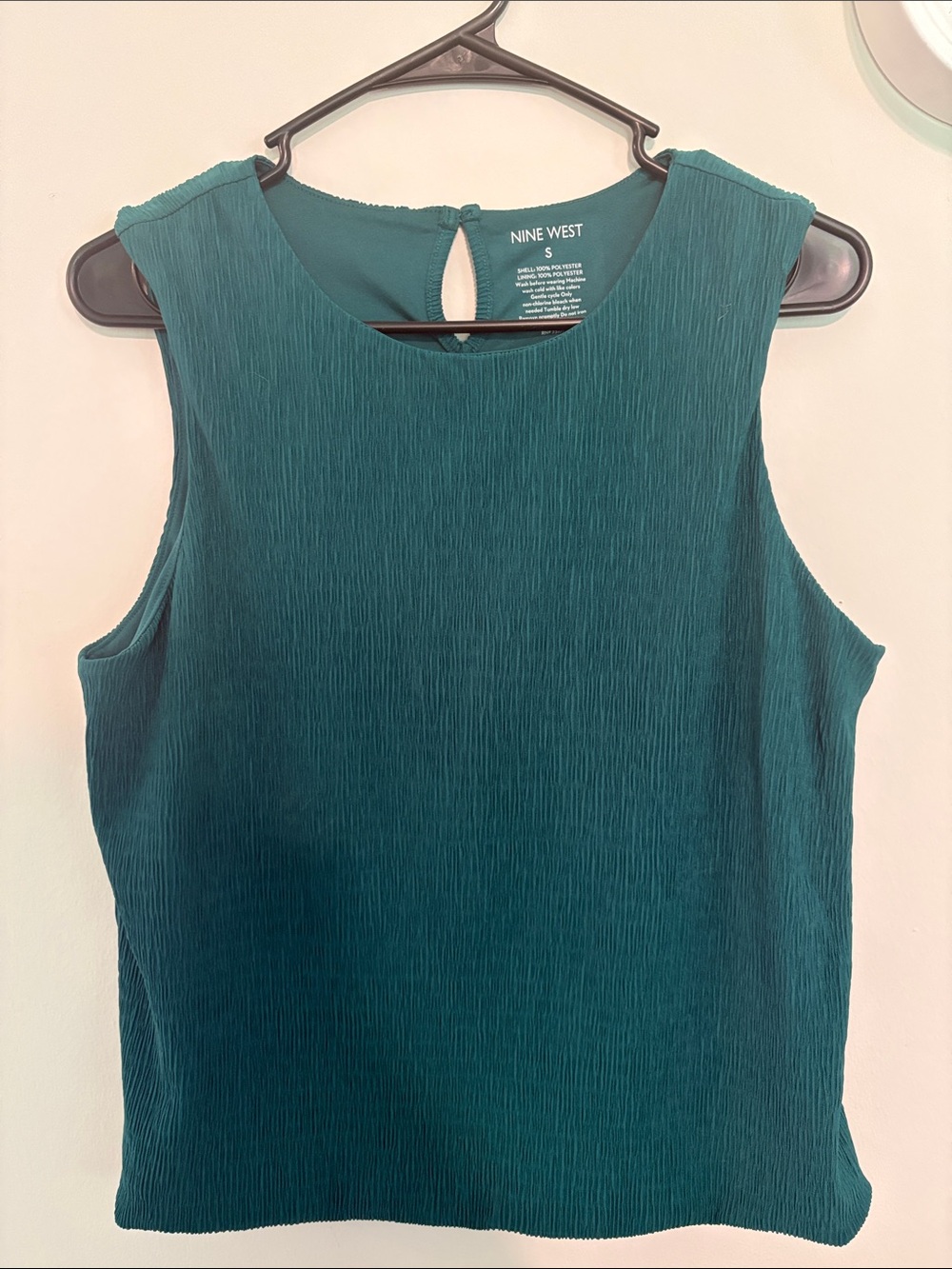 Nine West Textured Teal Sleeveless Shell